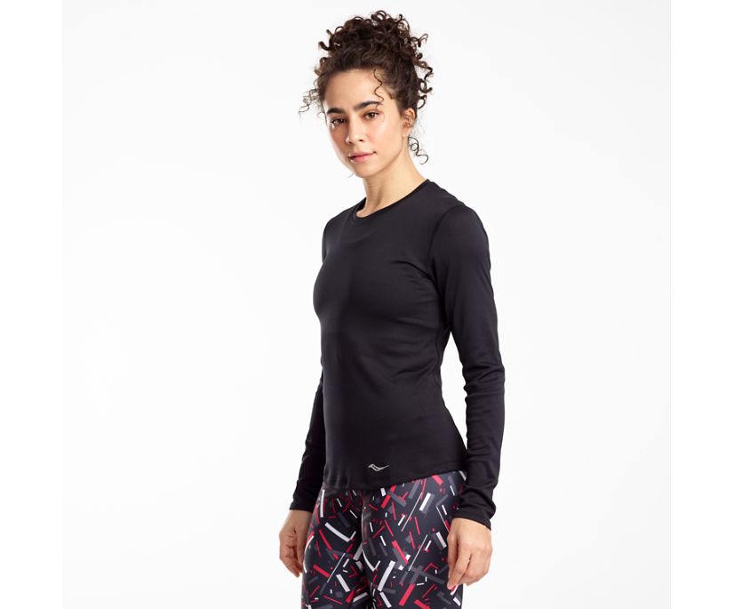 Saucony Stopwatch Long Sleeve Women's Shirts Black | AU 294ILHS